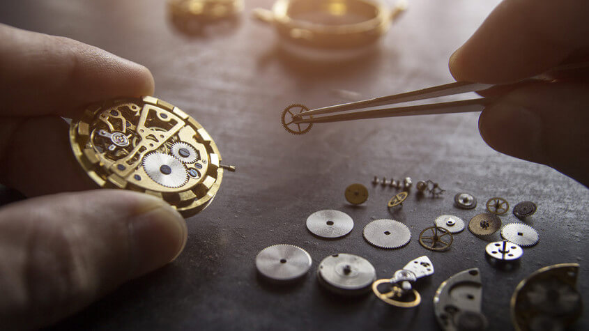 Ultrasonic cleaning machine for watch parts.