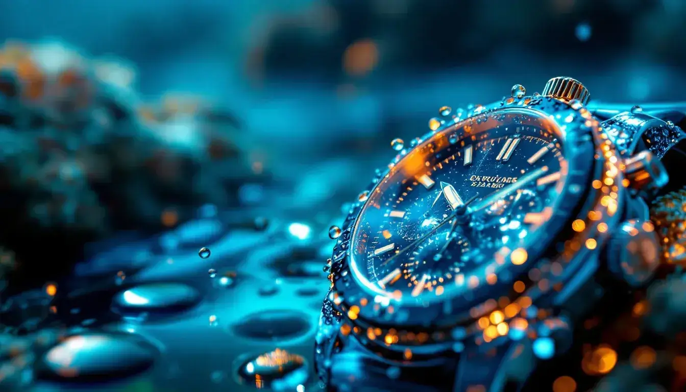 Final pressure testing of a watch for water resistance.